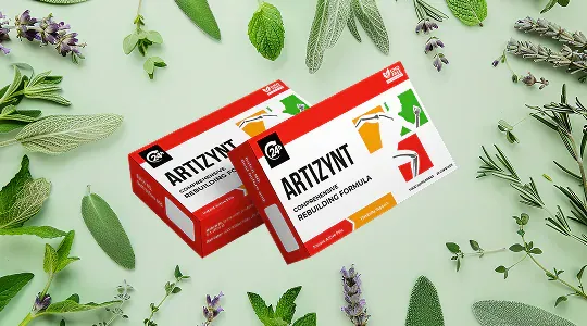 ArtiZynt Kapseln mit pflanzlichen Inhaltsstoffen wie Kurkuma und Kräutern